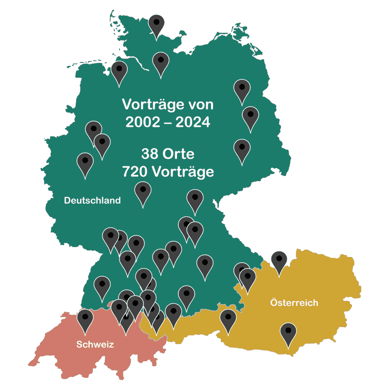 Übersichtskarte der Vorträge von René Hille