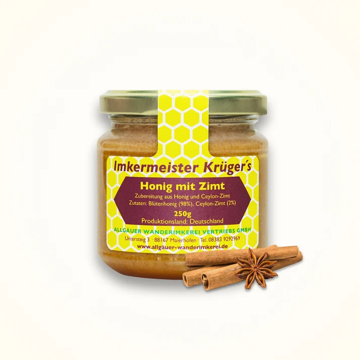 Honig mit Zimt Honig aus dem Allgäu